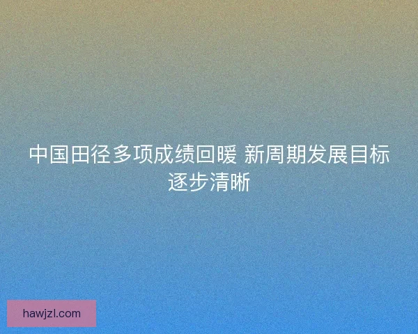 中国田径多项成绩回暖 新周期发展目标逐步清晰